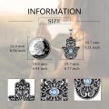 wholesale 925 Sterling Silver Evil Eye Hamsa Hand Pendant Necklace with Blue Crystal and Moon Design-0-1
