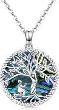 wholesale 925 Sterling Silver Abalone Shell Tree of Life with Cross Pendant Necklace Gift for Women-0-0