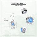 wholesale 925 Sterling Silver Blue Crystal Sloth Dangle Drop Earrings for Women Girls Gifts Jewelry Accessories 4cm Long-0-3