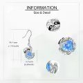 wholesale 925 Sterling Silver Blue Crystal Sloth Dangle Drop Earrings Wholesale for Women Girls Gifts Jewelry Accessories 4cm Long-0-3