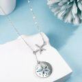 wholesale 925 Sterling Silver Abalone Shell & Starfish Pendant Necklace for Women-0-3