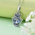 wholesale 925 Sterling Silver Abalone Shell Tree of Life Pendant Necklace with Blue and Green Inlay-0-1