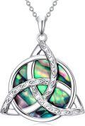 wholesale TOUPOP Celtic Knot/witches Knot Necklace For Women 925 Sterling Silver Trinity Knot Triquetra Abalone Shell Pendant Vintage Irish Jewelry Birthday Christmas Gift To Women Girlfriend Her -0-0