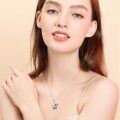 wholesale 925 Sterling Silver Sloth Pendant With Golden Heart Charm Necklace-0-15