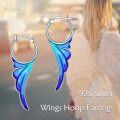 wholesale 925 Sterling Silver Blue & Purple Wing Guardian Angels Ear Cuffs for Girls and Women-0-5