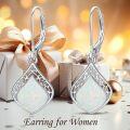 wholesale 925 Sterling Silver Teardrop White Opal Dangle Earrings for Women-0-2
