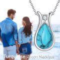 wholesale Sterling Silver Lapis Lazuli Larimar Labradorite Rose Quartz Peridot Jade Teardrop Necklace for Women-0-10