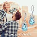 wholesale 925 Sterling Silver Turquoise Celtic Filigree Teardrop Dangle Earrings with Leverbacks-0-2