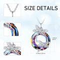 wholesale 925 Sterling Silver Rainbow Crystal Butterfly Pendant Necklace for Women-0-2