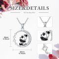 wholesale 925 Sterling Silver 925 Cute Panda Moon CZ Pendant Necklace Gift for Her-0-1