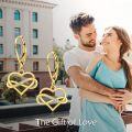 wholesale 14K Solid Double Heart Infinity Drop Earrings with Cubic Zirconia for Women-0-1