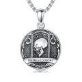 wholesale 925 Sterling Silver Memento Mori Pendant With Skull Design And Chain-0-0