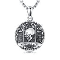 wholesale 925 Sterling Silver Memento Mori Pendant With Skull Design And Chain-A02-Memento Mori