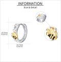wholesale 925 Sterling Silver Bumblebee Huggie Hoop Earrings with Flower Design and Gold Accents-0-2