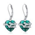 wholesale 925 Sterling Silver Birthstone 12 Constellations Heart Dangle Earrings-0-0