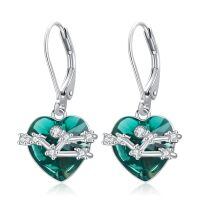 wholesale 925 Sterling Silver Birthstone 12 Constellations Heart Dangle Earrings-05-May-Taurus(4.20-5.20)