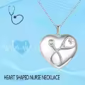 TOUPOP Sterling Silver Photo Locket Necklace For Nurse Doctor Gift-0-5