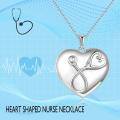 TOUPOP Sterling Silver Photo Locket Necklace For Nurse Doctor Gift-0-5