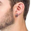 wholesale Silver Cross Design Studs - 925 Sterling Silver 3D Crucifix Ear Piercing Jewelry for Men & Women (Black)-0-3
