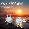wholesale 925 Sterling Silver White Opal Sun & Moon Stud Earrings Celestial s for Women Girls-0-5