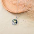 wholesale 925 Sterling Silver Whale Sun Pendant Necklace Abalone Shell Ocean Jewelry For Women-0-2
