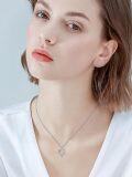 wholesale 925 Sterling Silver Heart Rose Pendant Necklaces for Women Gifts-0-1