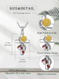 wholesale 925 Sterling Silver Cross Pendant with Sunflower and Ladybugs Necklace for Women-0-4