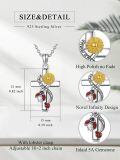 wholesale 925 Sterling Silver Cross Pendant with Sunflower and Ladybugs Necklace for Women-0-4
