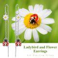 wholesale 925 Sterling Silver Ladybug Daisy Drop Earrings Novelty  for Women-0-5