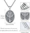 wholesale 925 Sterling Silver Egyptian Ankh Eye Of Horus Pendant Necklace For Men & Women-0-4