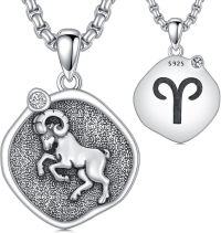 wholesale Sterling Silver Zodiac Constellation Necklace Astrology Pendant-03-Aries Necklace