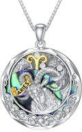 wholesale TOUPOP Aries Zodiac Necklace S925 Sterling Silver Constellation Pendant Astrology Horoscope Jewelry Birthstone Necklace Abalone Jewelry Birthday Gifts For Women -0-0