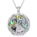 TOUPOP Sterling Silver Abalone Zodiac Necklace Constellation Pendant-0-0