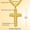 wholesale Gold 925 Sterling Silver Cross Pendant - Catholic Religious  for Men Women-0-5
