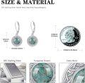 wholesale 925 Sterling Silver Round Celtic Knot Turquoise Drop Dangle Lever Back Earrings for Women-0-5