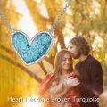 wholesale 925 Sterling Silver Turquoise Stone Heart Pendant Necklace for Women - Elegant Love Charm Jewelry-0-5