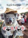 wholesale 925 Sterling Silver Platinum Plated Cute Koala Opal Heart Stud Earrings-0-2