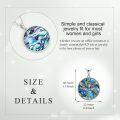 wholesale 925 Sterling Silver Round Abalone Shell Dragonfly Pendant Necklace for Women-0-3