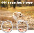 wholesale S925 Sterling Silver Hypoallergenic Dachshund Dog Hoop Earrings - Cute Gift for Women-0-5
