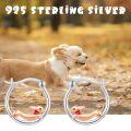 wholesale 925 Sterling Silver Rose Gold Plated Dachshund Dog Red Crystal Hoop Earrings-0-5