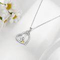 wholesale 925 Sterling Silver Heart Love You Forever Pendant with Ducks and Gold Accents - Gifts for Her-0-2