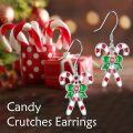 wholesale 925 Sterling Silver Red & White Striped Candy Cane Bow Dangle Earrings for Women-0-5