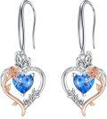 wholesale TOUPOP Topaz December Birthstone Earrings Sterling Silver Rose Heart Topaz Earrings Heart Butterfly Earrings Jewelry Anniversary Birthday Christmas Gifts For Women Her Wife Girlfriend Mom -0-0