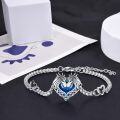 wholesale 925 Sterling Silver Heart-Shaped Blue Crystal Celtic Dragon & Wolf Adjustable Bracelet for Women-0-1