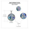 wholesale 925 Sterling Silver Tree Of Life Mother Child Abalone Shell Pendant Necklace For Women-0-3