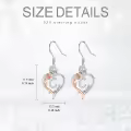 TOUPOP Sterling Silver Rose Heart Butterfly Initial C Letter Drop Dangle Earrings-0-5
