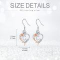 TOUPOP Sterling Silver Rose Heart Butterfly Initial C Letter Drop Dangle Earrings-0-5