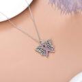 wholesale 925 Sterling Silver Butterfly Pink Ribbon Breast Cancer Awareness Pendant Necklace for Women Gifts-0-2