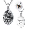wholesale 925 Sterling Silver Oxidized Floral Oval Locket Bracelet With Filling Tool Set-0-33