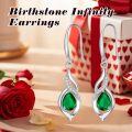 wholesale Infinity Birthstone Earrings For Women 925 Sterling Silver Infinity Love Birthday Jewelry Christmas Gifts For Women Mom Wife Girlfriend -0-2